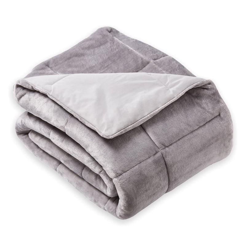 Plush Silver Quilted Blanket