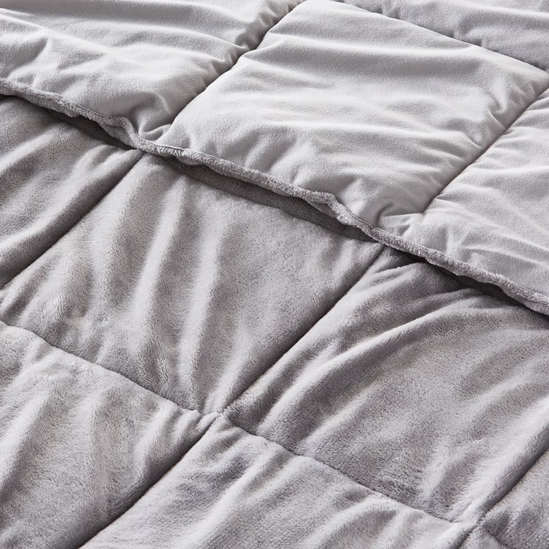 Plush Silver Quilted Blanket