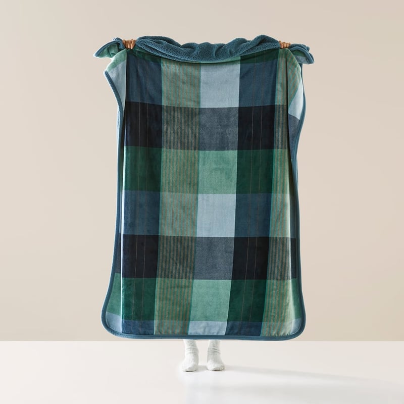 Sherpa Navy Oban Check Throw