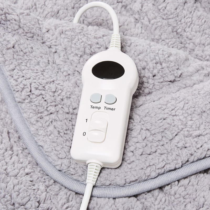 Sherpa Ash Grey Heated Blanket