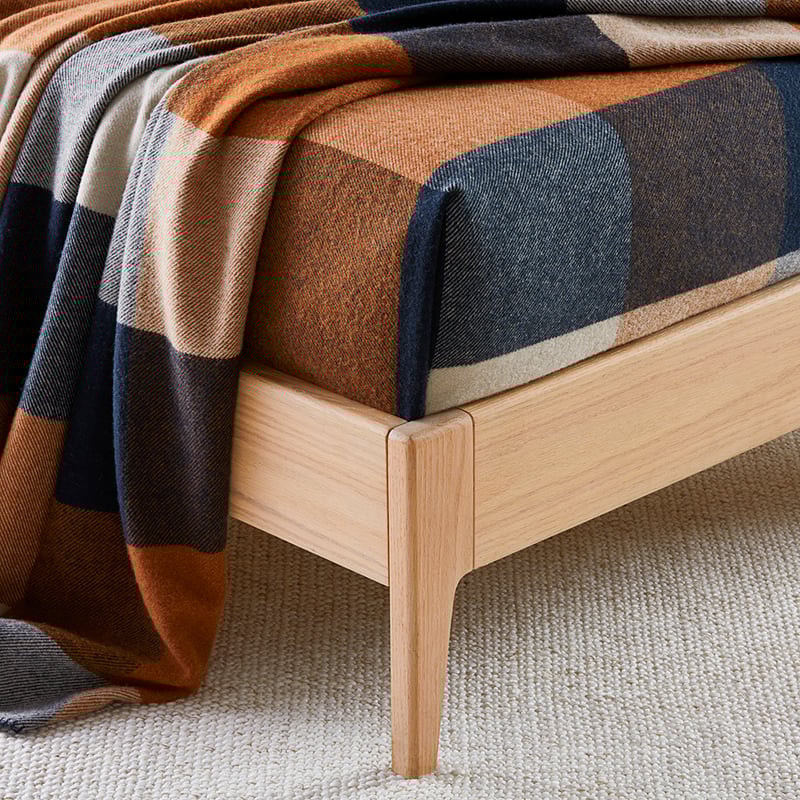Holland Navy & Brown Wool Blanket
