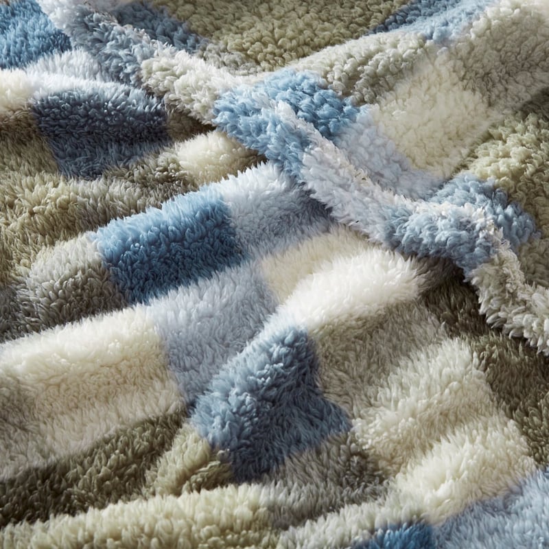 Cloud Green Check Throw