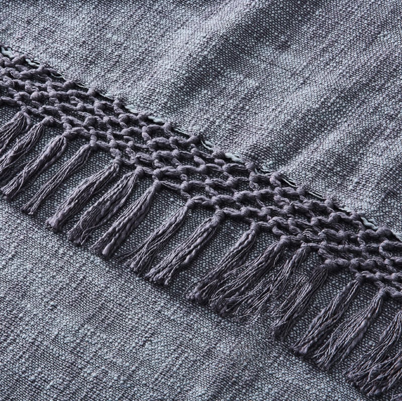 Macrame Knot Stormy Blues Throw