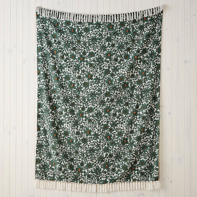 Eliza Green Bamboo Cotton Throw