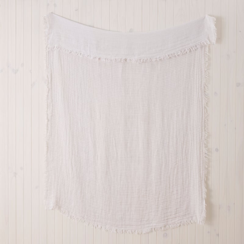 Suri Natural & White Stripe Linen Throw