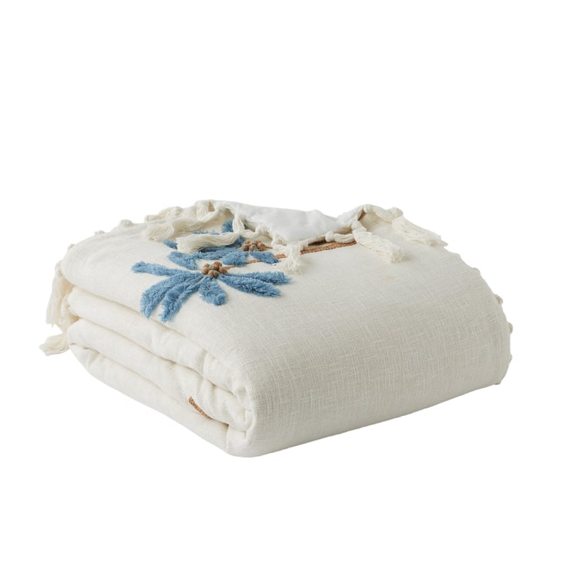 Falls Palm Blue & White Blanket