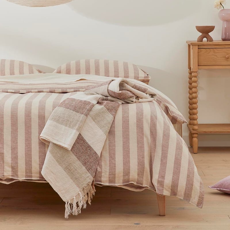 Cabo Natural & Chestnut Stripe Throw