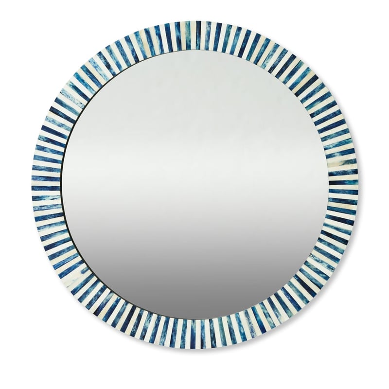 Catania Blue & Ivory Stripe Mirror