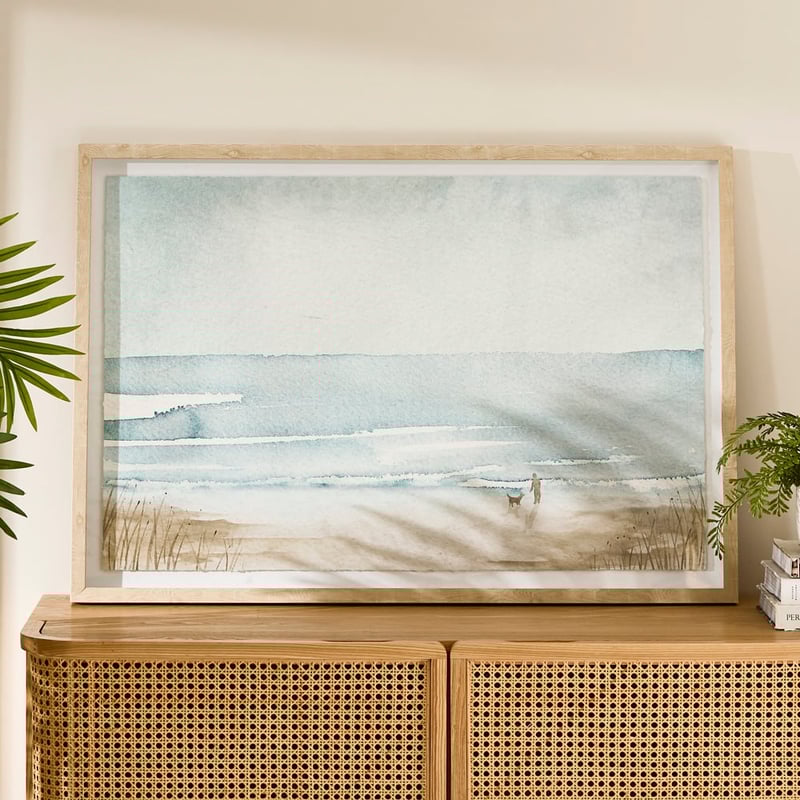 Clear Skies Beach Walk Framed Wall Art