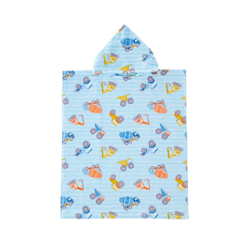 Construction Zone Kids Hooded Beach Towel
