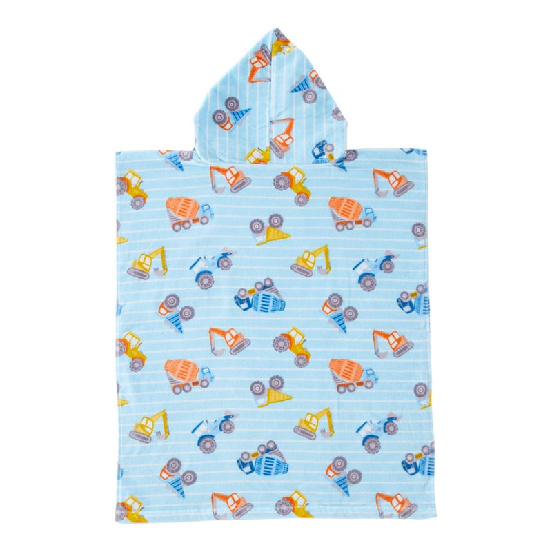 Construction Zone Kids Hooded Beach Towel