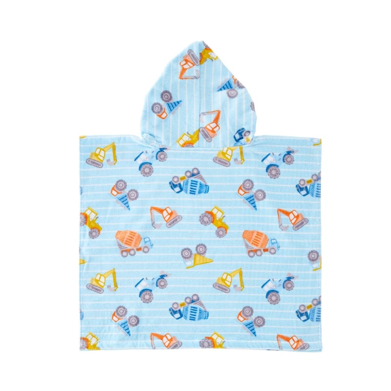 Construction Zone Kids Hooded Beach Towel