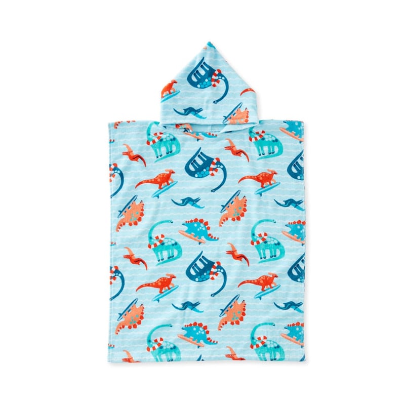 Surfing Dinos Kids Hooded Beach Towel