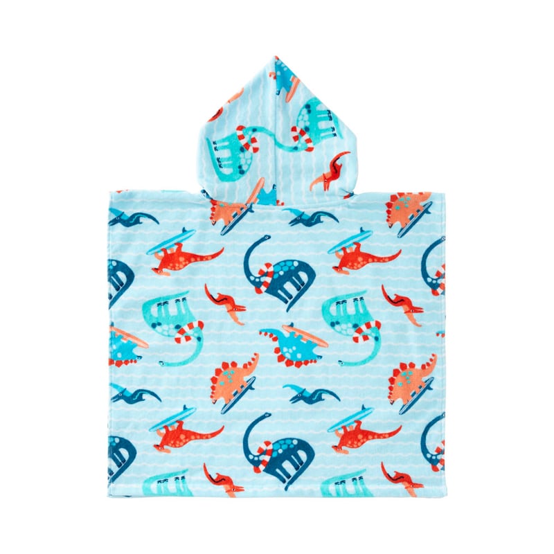 Surfing Dinos Kids Hooded Beach Towel