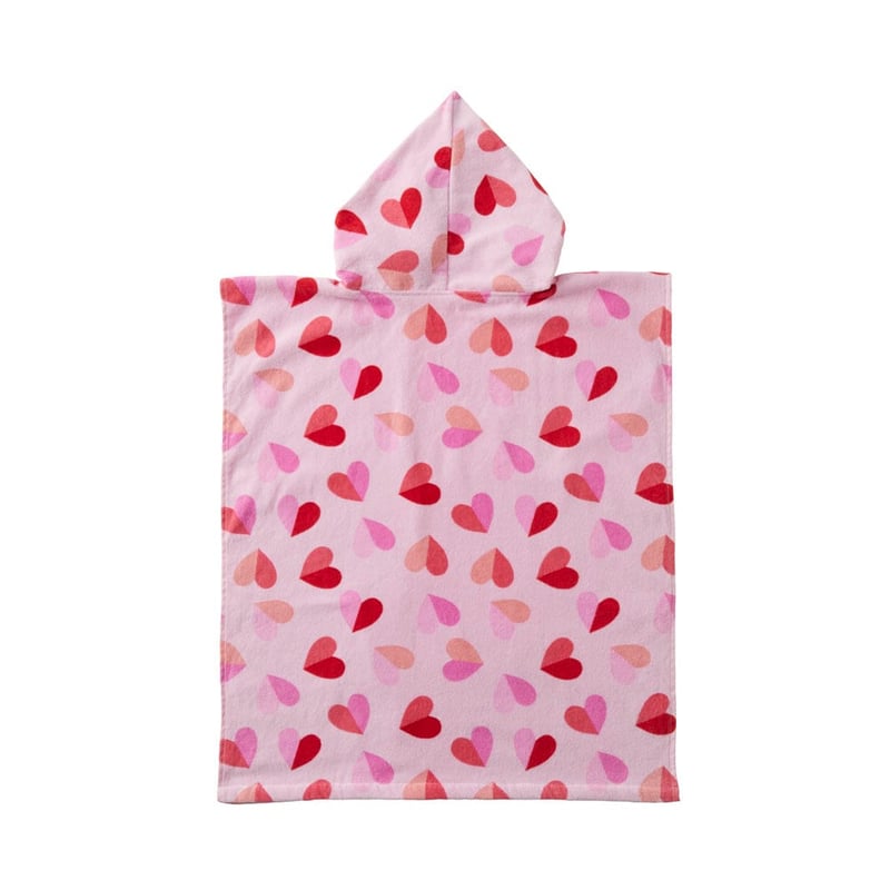 Sweet Hearts Kids Hooded Beach Towel