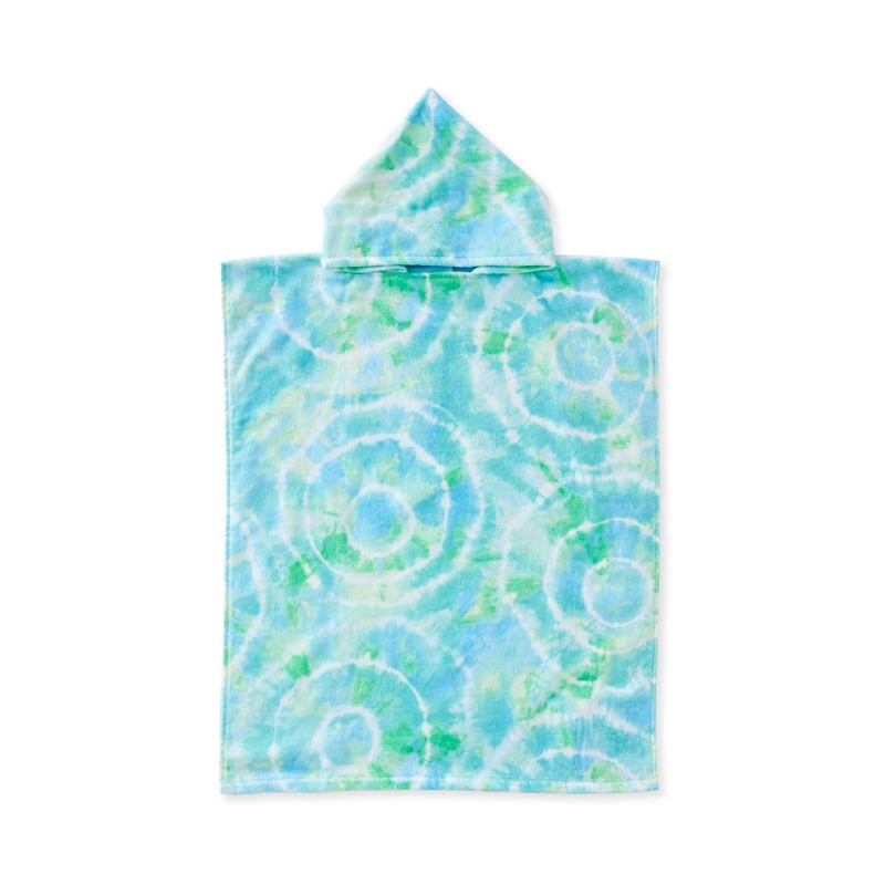Tie Dye Blue Kids Hooded Beach Towel