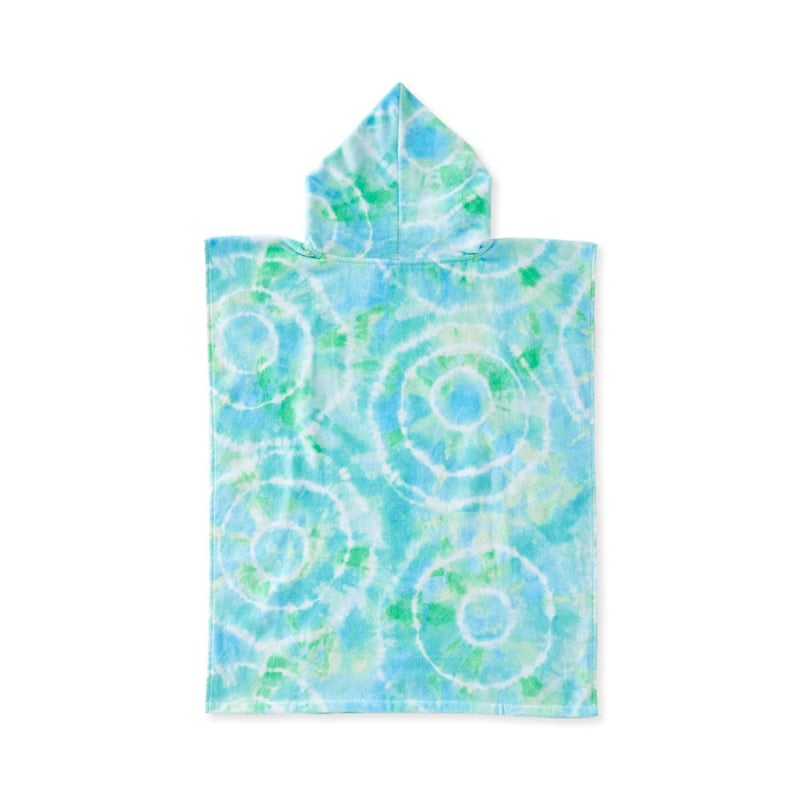 Tie Dye Blue Kids Hooded Beach Towel