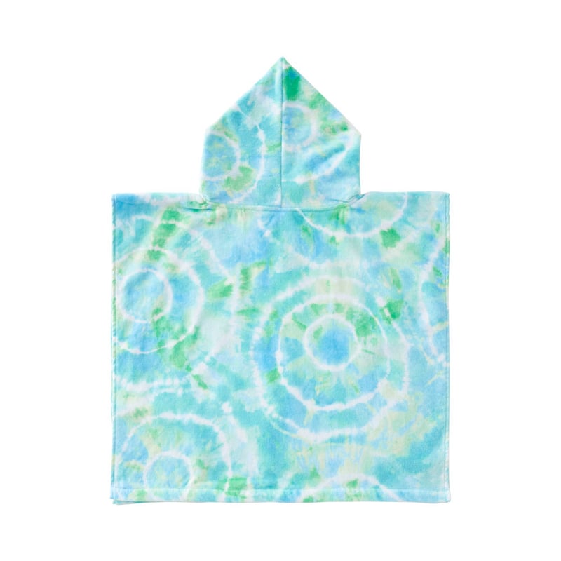 Tie Dye Blue Kids Hooded Beach Towel