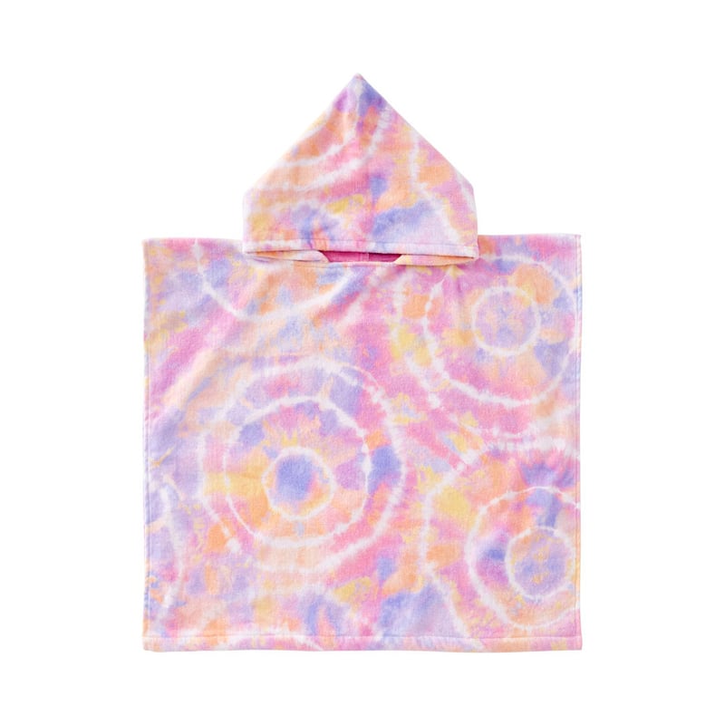 Tie Dye Pink Kids Hooded Beach Towel