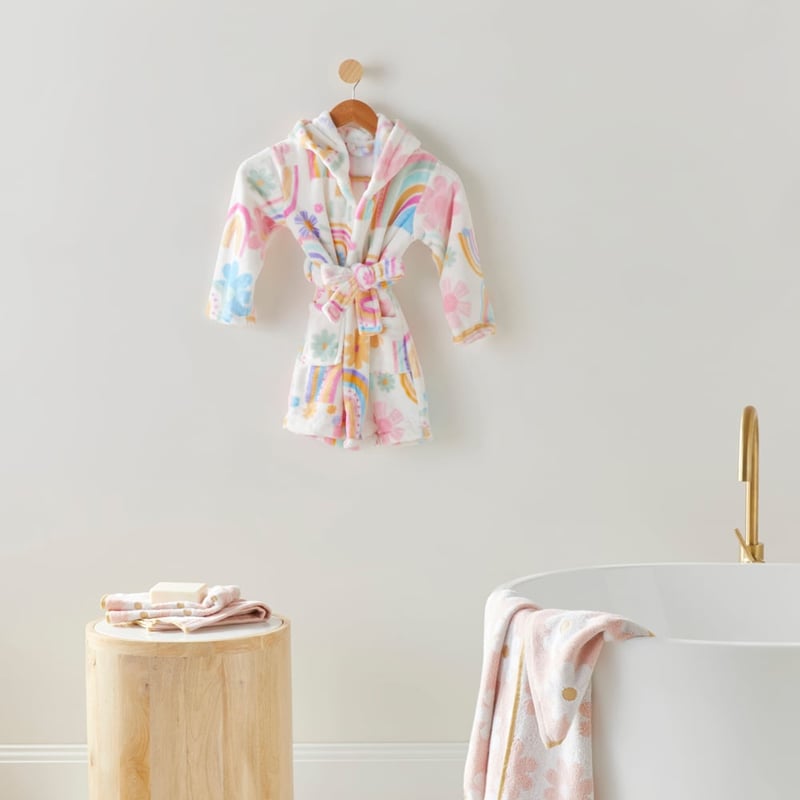 Kids Ultra Soft Sunshine & Rainbows Pastel Dressing Gown