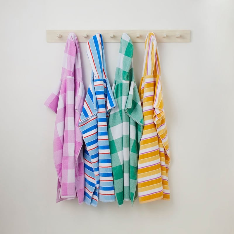 Velour Lilac Gingham Hooded Beach Towel