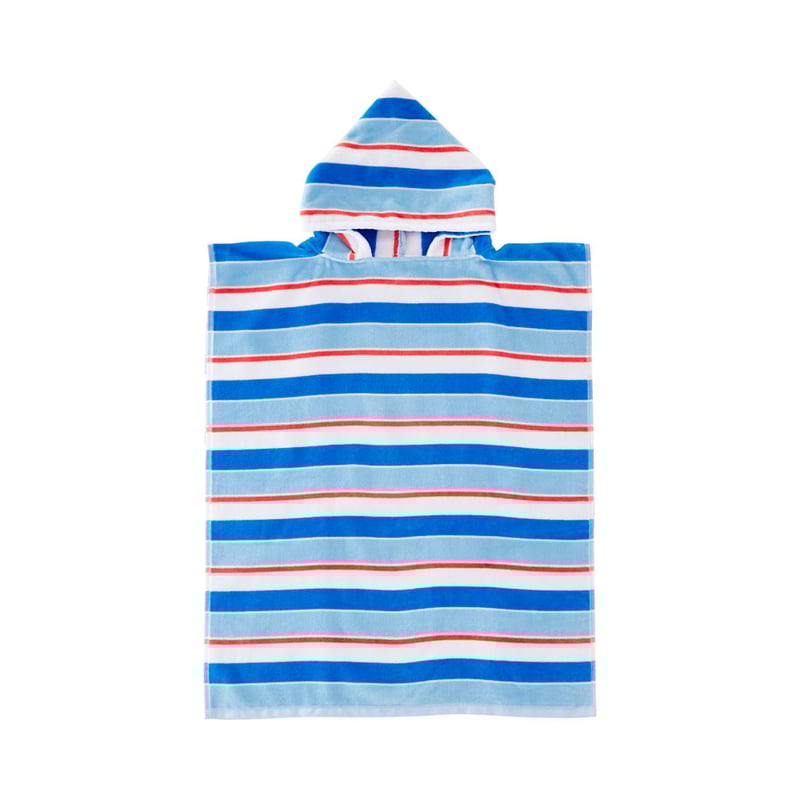 Velour Kids Mini Me Ocean Stripe Blue Hooded Beach Towel