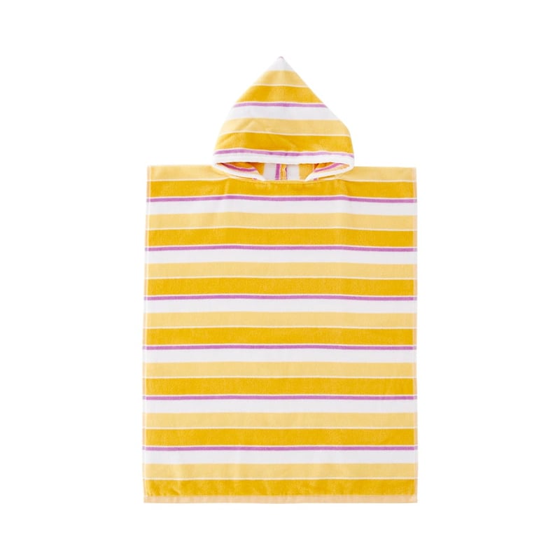 Velour Kids Mini Me Ocean Stripe Lemon Hooded Beach Towel