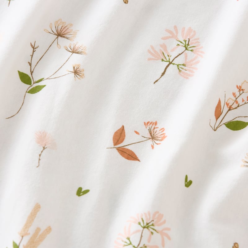 Native Flora White Jersey Fitted Sheets Set of 2