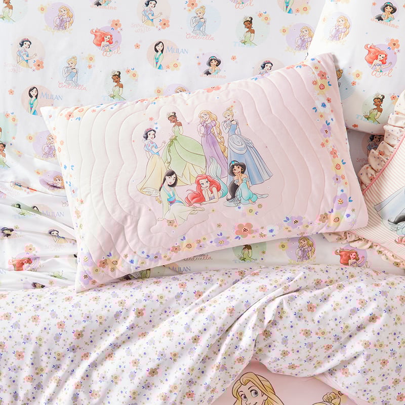 Disney Flower Princess Pink Quilted Quilt Cover Set