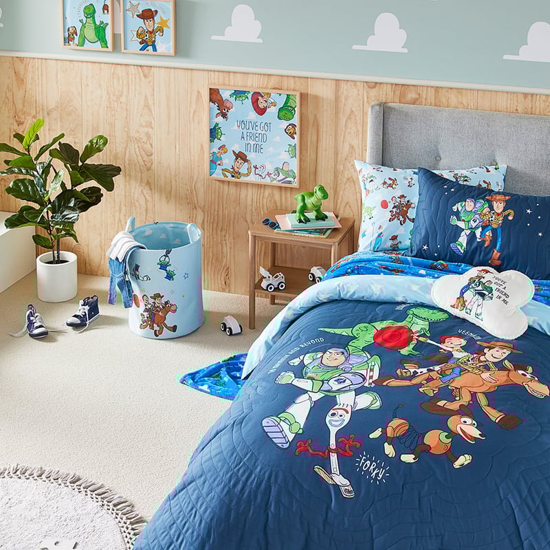 Disney Pixar Toy Story Navy Friend In Me Quilted Quilt Cover Set