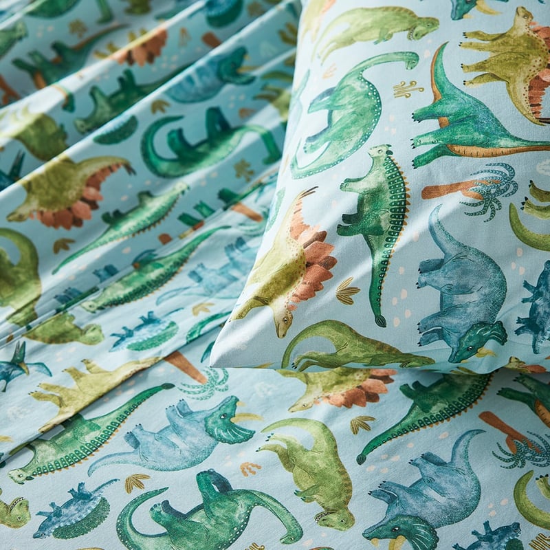 Dinosaur Explore Aqua Cot Sheet Set