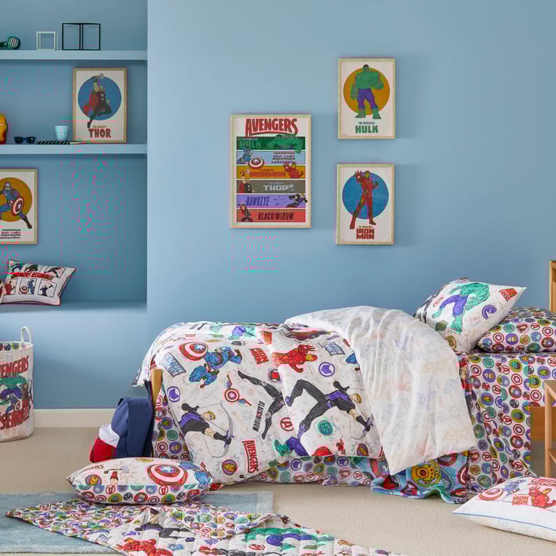 Marvel Avengers Assemble Natural Marle Quilt Cover Set