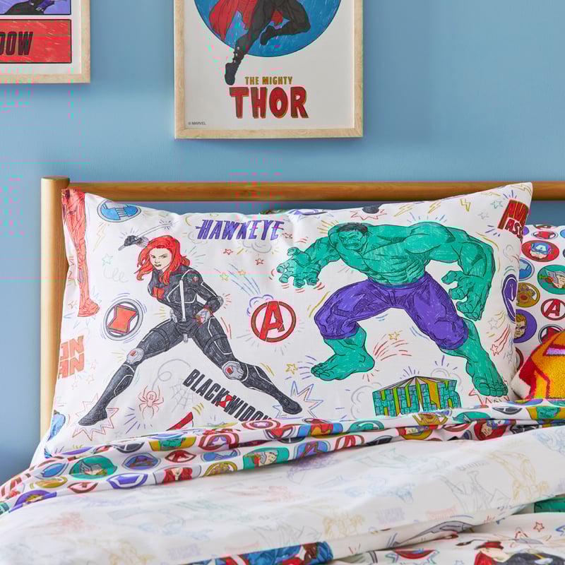 Marvel Avengers Assemble Natural Marle Quilt Cover Set