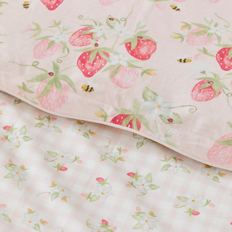 Heirloom Sweet Strawberry Light Pink Quilt Cover Set