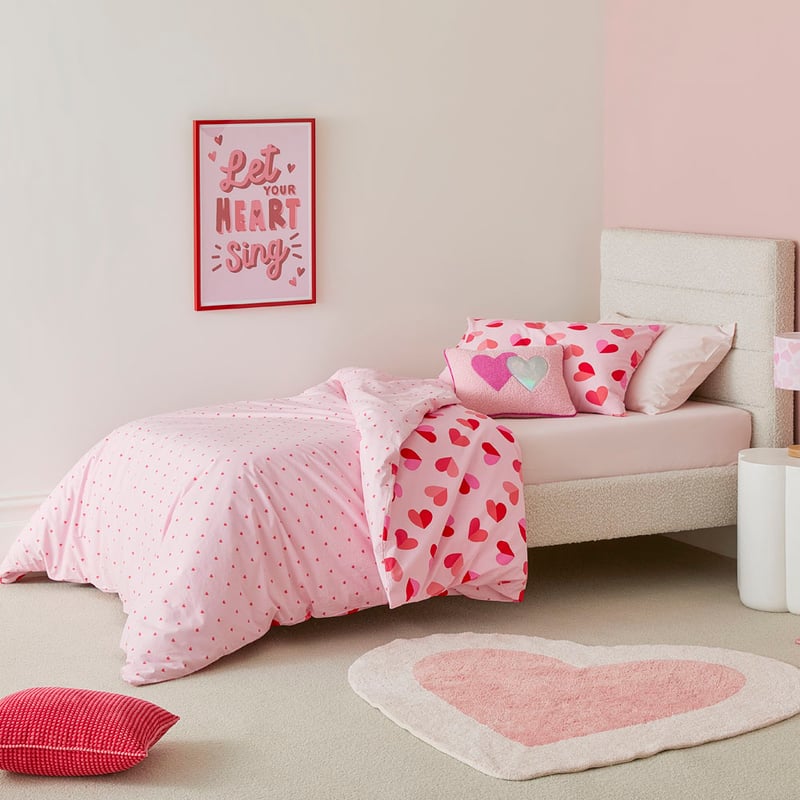 Sweet Heart Pink Quilt Cover Set