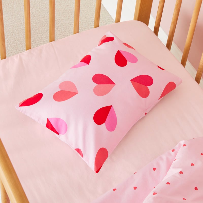 Sweet Heart Pink Cot Quilt Cover Set