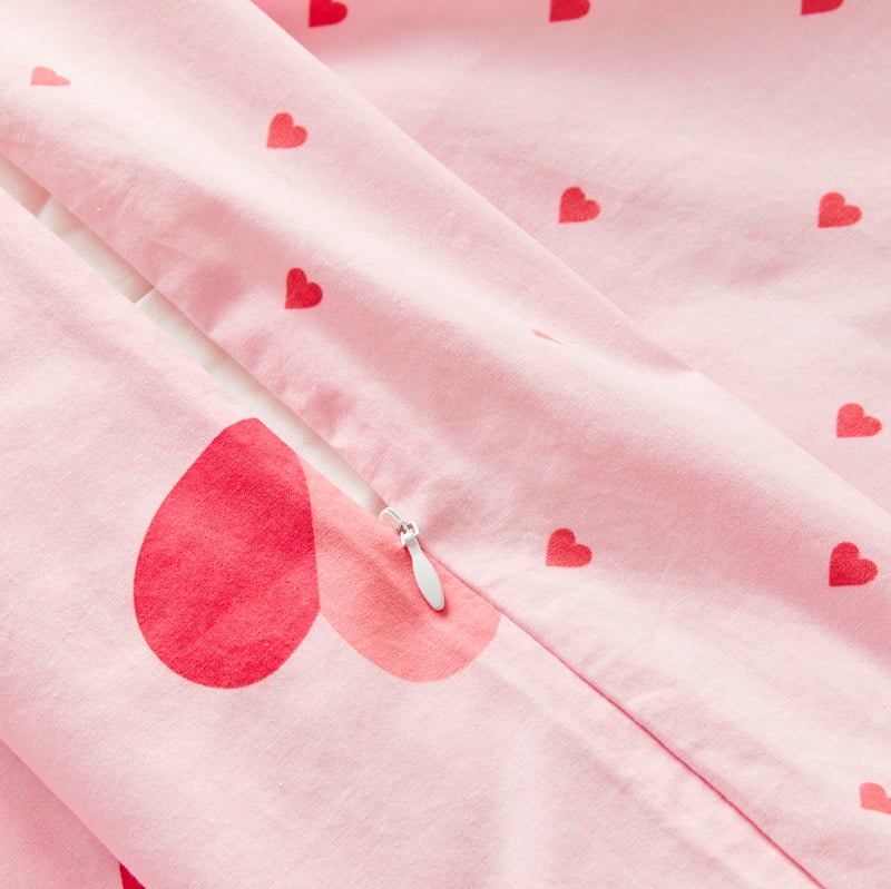 Sweet Heart Pink Cot Quilt Cover Set