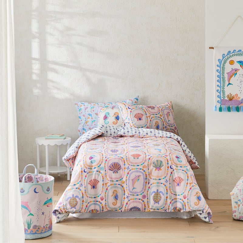 Karina Jambrak Mermaids Treasure Sandy Pink Quilt Cover Set