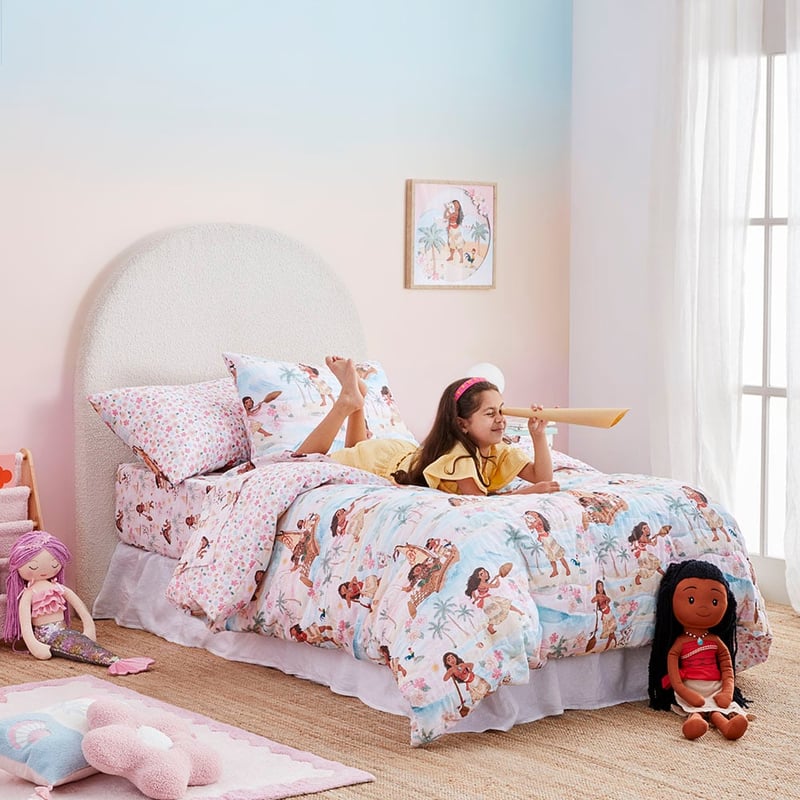 Disney Moana Loves The Sea Sunset Quilted Cot Quilt Cover Set