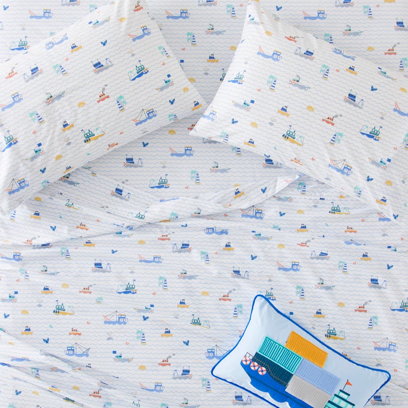 Set Sail White Sheet Set