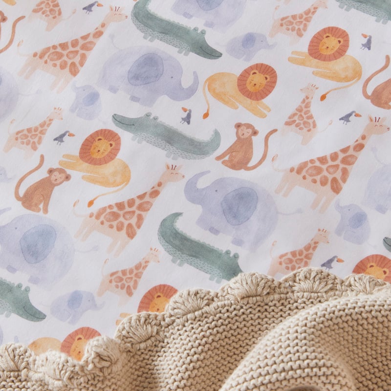 Jungle Juniors White Baby Fitted Sheets 2pk