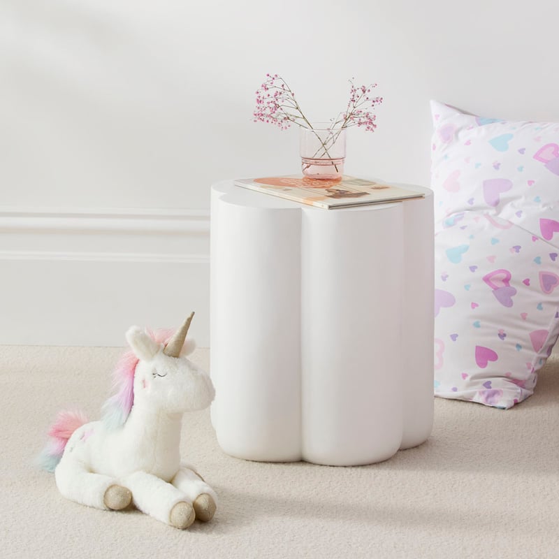 Daisy Shaped White Side Table