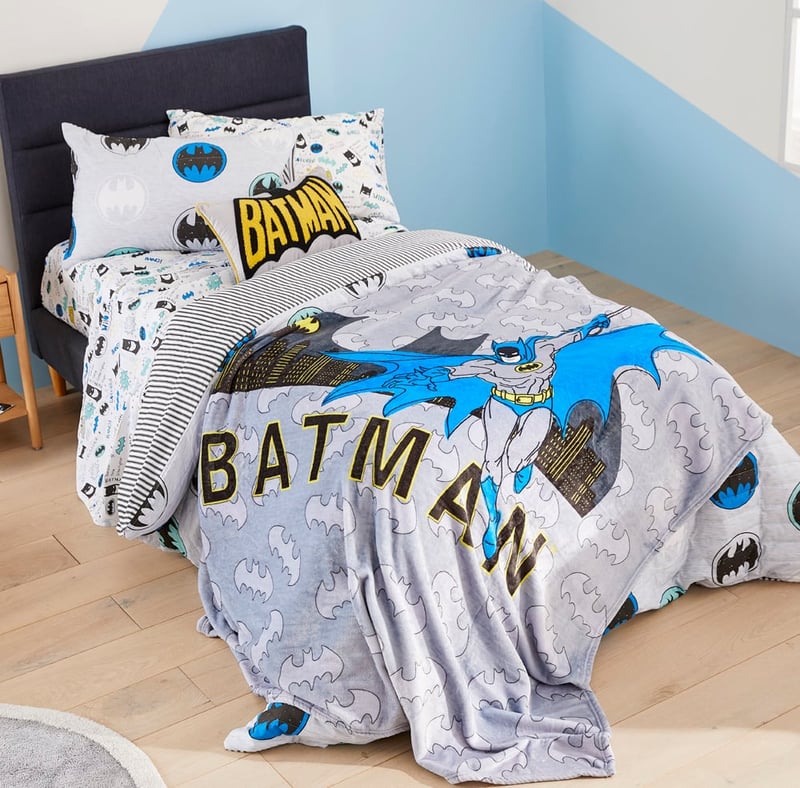 Warner Bros Batman Signal Nananana Grey Ultra Soft Blanket
