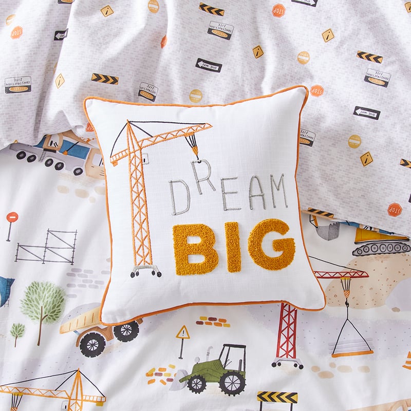 Dream Big Construction Zone Classic Cushion