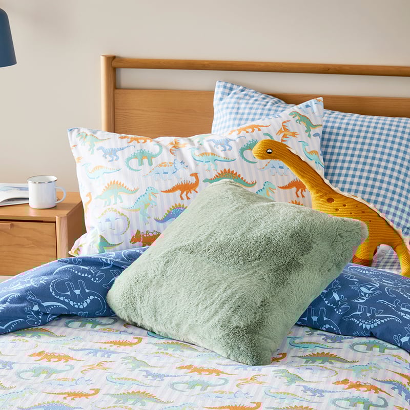 Faux Eucalyptus Rabbit Fur Cushion