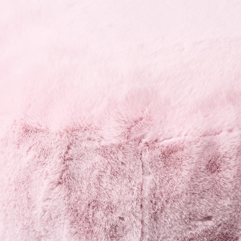 Faux Powder Pink Fur Floor Cushion