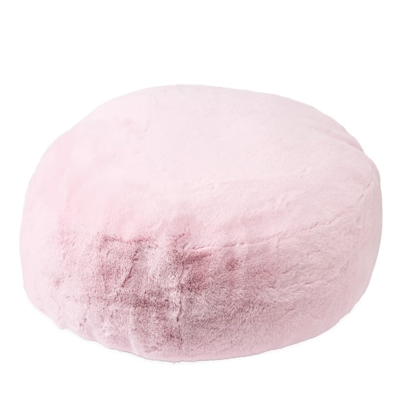 Faux Powder Pink Fur Floor Cushion
