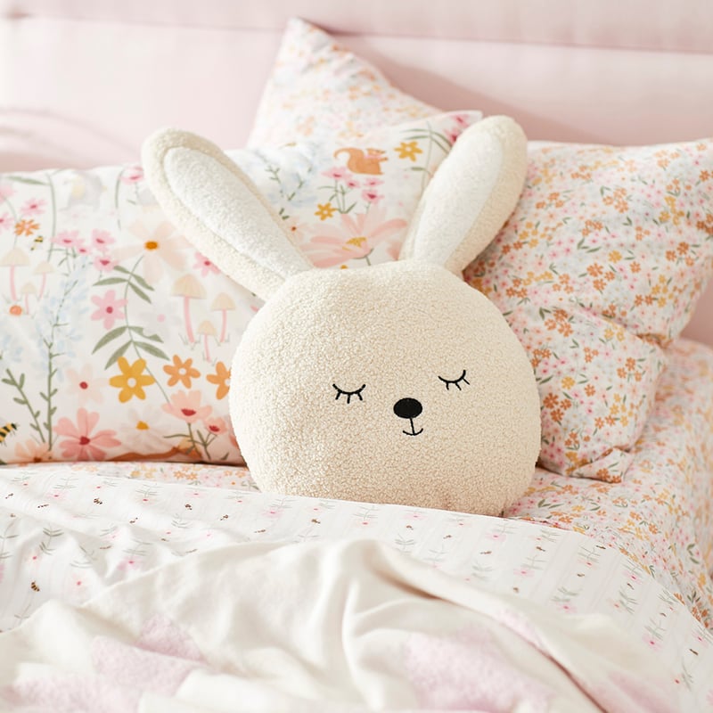 Kids Boucle Natural Sweet Bunny Cushion
