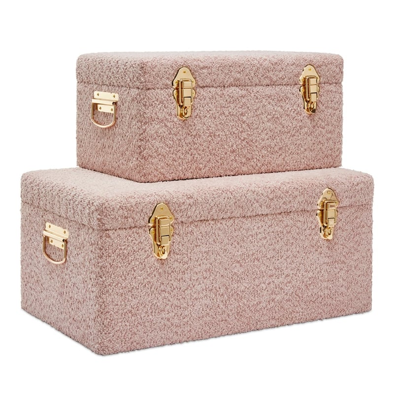 Heirloom Pink Boucle Storage Trunk