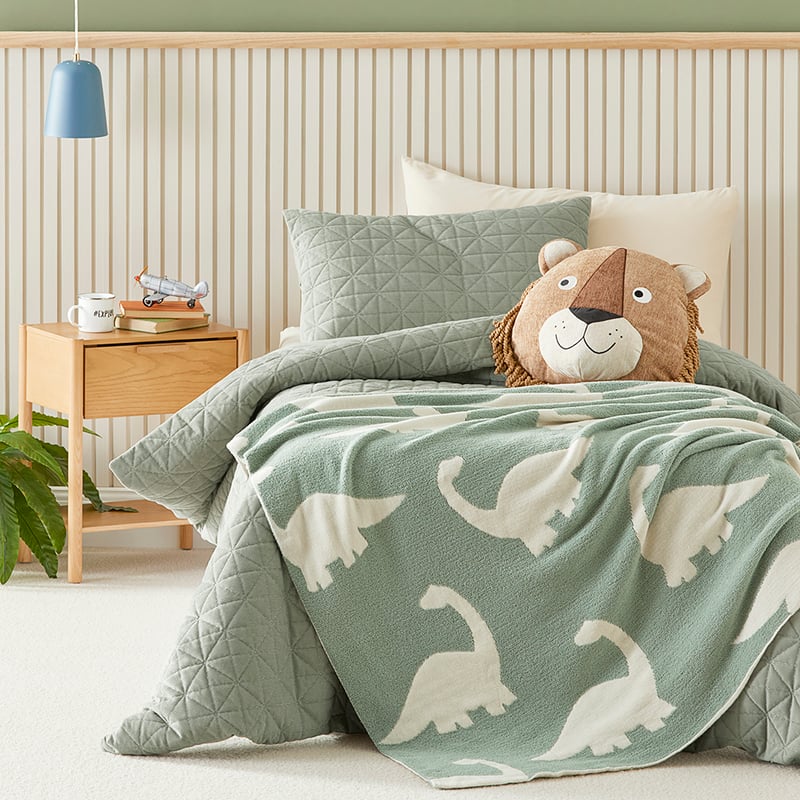 Cuddlesome Dino Dance Natural Throw